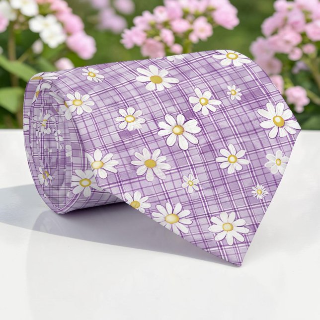 Frühlingshafte lila Blumenkrawatte Krawatte (Von Creator hochgeladen)
