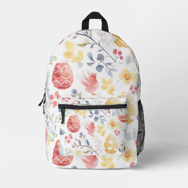 Frühlingshafte Pastell Dekorative Eier Osterdekora Bedruckter Rucksack (Vorderseite)