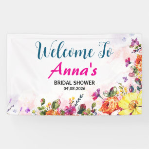 Frühlingshafte Schmetterlingsgarten-Brautparty Banner