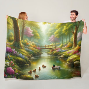 Frühlingshai mit Enten/Blume Fleecedecke