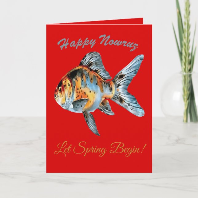 Frühlingsharmonie Frohes Nowruz Fisch Karte (Vorderseite)