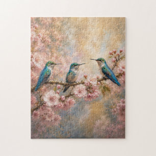 Frühlingsharmonie, Kolibris unter Kirschblüten Puzzle