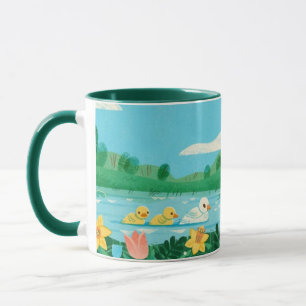 Frühlingsharmonie – Wunderliche Entenfamilie am Se Tasse