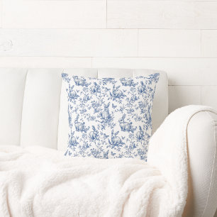 Frühlingshase Blaue Chinoiserie Kissen