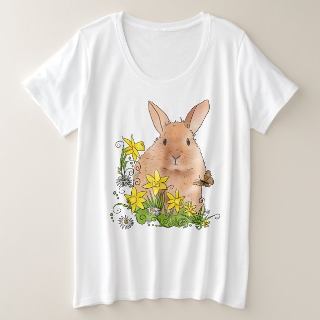 Frühlingshase Große Größe T-Shirt (Design vorne)