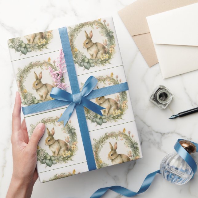 Frühlingshase im Kraut Geschenkpapier (Schenken)