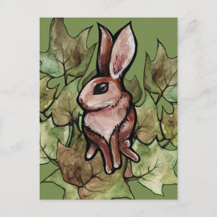 Frühlingshase Kaninchen Natur Efeu Postkarte