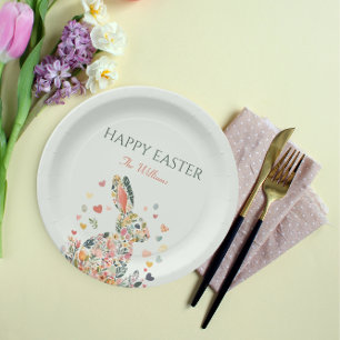 Frühlingshase Pastell Ostern Familie Pappteller