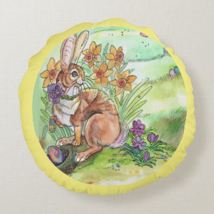 Frühlingshase Rundes Kissen