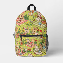 Frühlingshase-Wiesen-Rucksack Bedruckter Rucksack