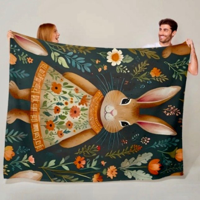 Frühlingshasen-Magie-Fleece-Decke Fleecedecke (Von Creator hochgeladen)
