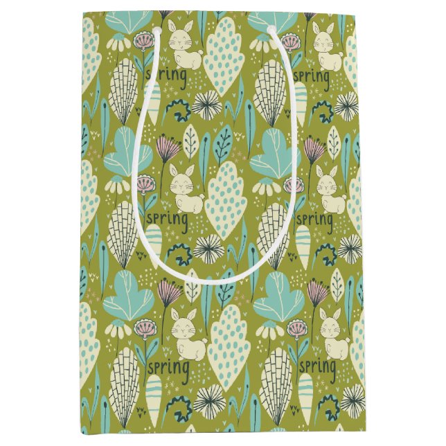 Frühlingshasen-Natur Mittlere Geschenktüte (Vorderseite)