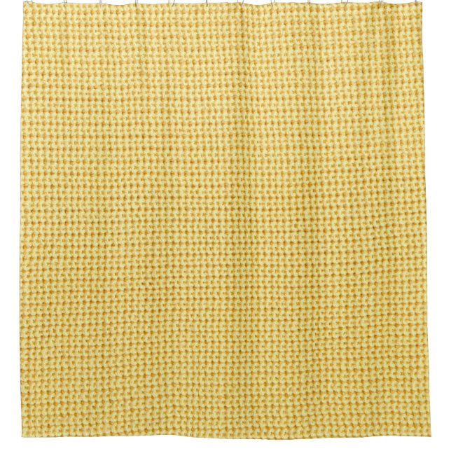 Frühlingshaube in gelber Farbe. Duschvorhang (Vorderseite)