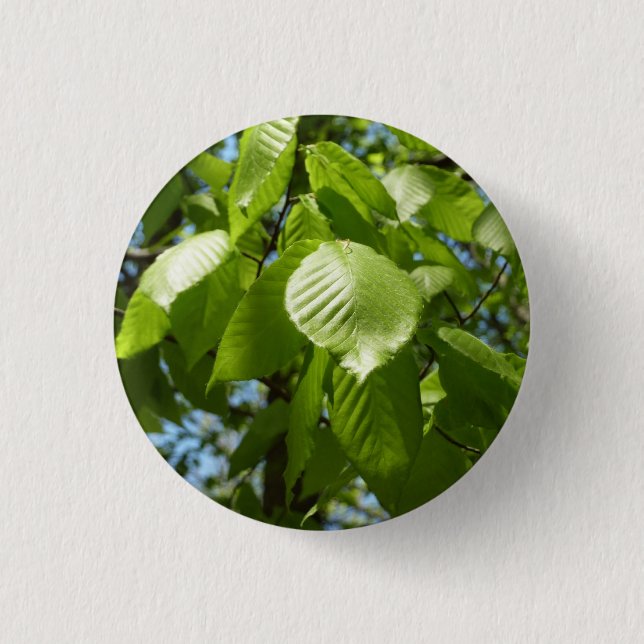 Frühlingshbse Verlasse Grünbäume Button (Vorderseite)