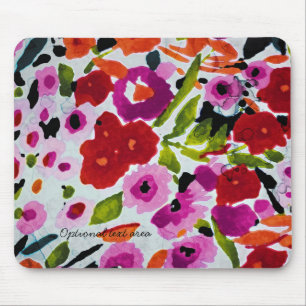Frühlingshelle Blumen Floral Elegant Aquarell Mousepad