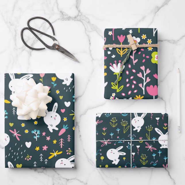 Frühlingsherbernsteinfarben Set 3 Geschenkpapier Set (Vorderseite)