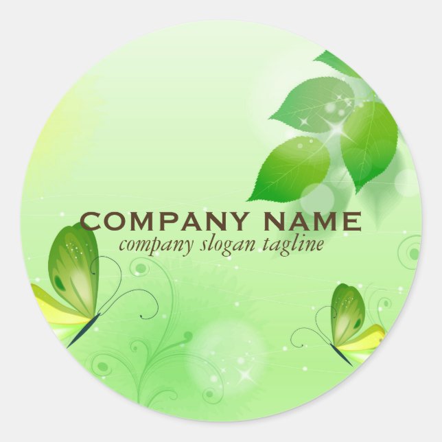 Frühlingshintergrund mit Schmetterling Runder Aufkleber (Vorderseite)