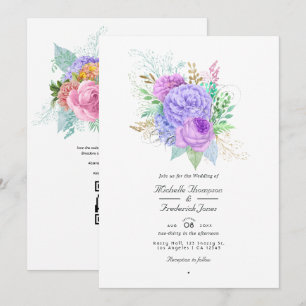 Frühlingshochzeit Blumen QR Code RSVP Einladung