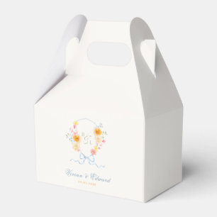 Frühlingshochzeit Florales Wappen Monogramm Geschenkschachtel
