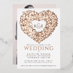 Frühlingshochzeit Tulpen zeichnend Rose Gold Schwa Folieneinladung