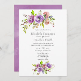 Frühlingshochzeit Wasserfarbenflora Einladung
