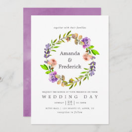 Frühlingshochzeit Wasserfarbenflora Einladung