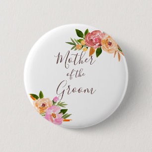 Frühlingshochzeitsblumen Mutter der Braut Button