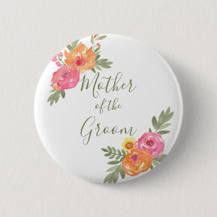 Frühlingshochzeitsblumen Mutter des Bräutigams Button