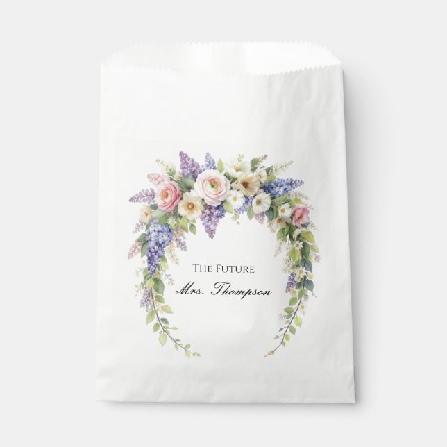 Frühlingshochzeitsdusche mit Blumen Geschenktütchen (Vorderseite)