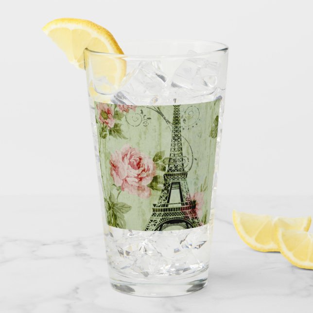 Frühlingsholz Rosa Blumenzauber, Periseiffelturm Glas (Vorderseite Ice)