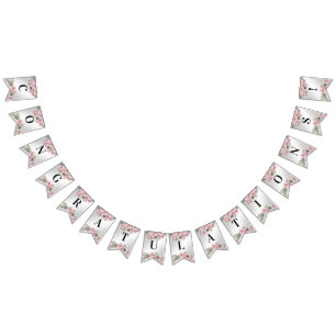 Frühlingshügel Rosa Blumenzange Wimpelkette