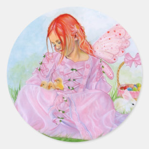 Frühlingshuhn Osterhasen-Sticker Runder Aufkleber