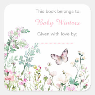 Frühlingshühner Grüne Schmetterlingshülse Bläschen Quadratischer Aufkleber