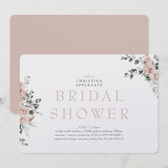 Frühlingshühner Rose Runded Brautparty Einladung (Vorne/Hinten)