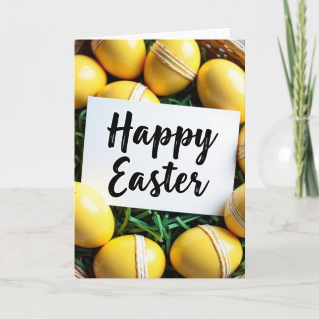 Frühlingskarte mit gelben Eiern Karte (Vorderseite)