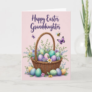 Frühlingskorb gefüllte Karte