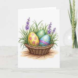 Frühlingskorb-Ovoide-Kunstkarte Karte
