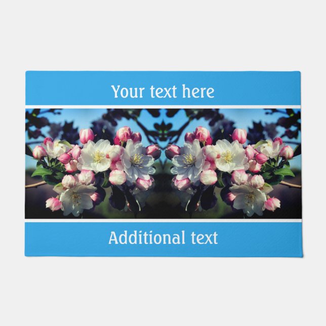 Frühlingskrabappel-Blume blüht Personalisiert Fußmatte (Vorderseite)