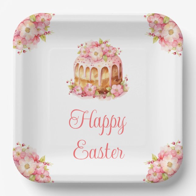 Frühlingskuchen Ostern Brunch Pappteller (Vorderseite)