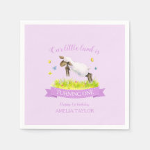 Frühlingslamm, das niedlichen lila 1. Geburtstag a