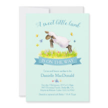 Frühlingslamm überspringen niedliche Babydusche Ei