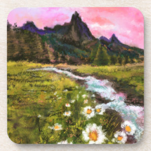 Frühlingslandschaft - Blüte - Originalgemälde Getränkeuntersetzer
