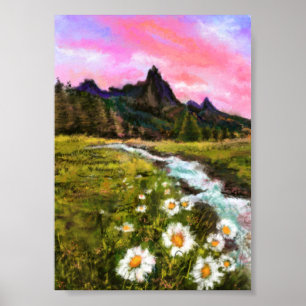 Frühlingslandschaft - Blüte - Originalgemälde Poster