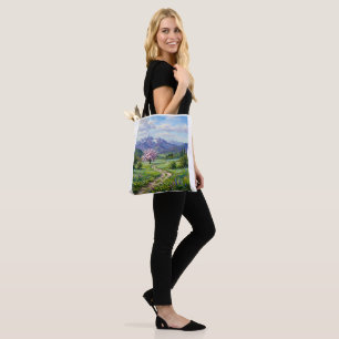 Frühlingslandschaft Ölgemälde Einkaufstasche