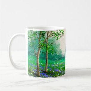 Frühlingslandschaft Ölmalerei, Wald. Kaffeetasse