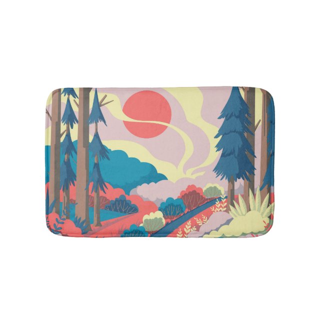 Frühlingslandschaft: Vintage Landschaft Badematte (Vorderseite)