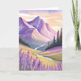 Frühlingslavendel | Glacier National Park Aquarell Karte