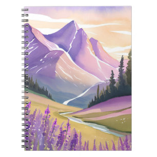 Frühlingslavendel Glacier National Park Aquarell Notizblock