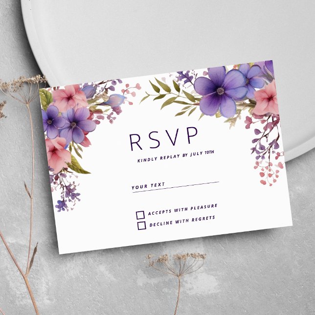 Frühlingslavene pink blühende UAWG Einladung (Spring summer lavender pink floral RSVP)