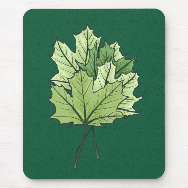 Frühlingsleaf Grüne Natur Lover Botanische Kunst Mousepad (Vorne)